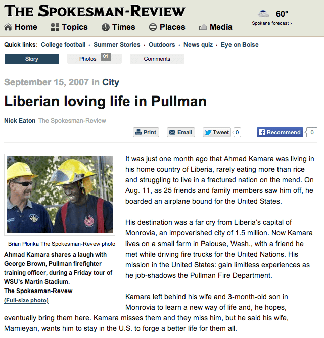 Liberian firefighter