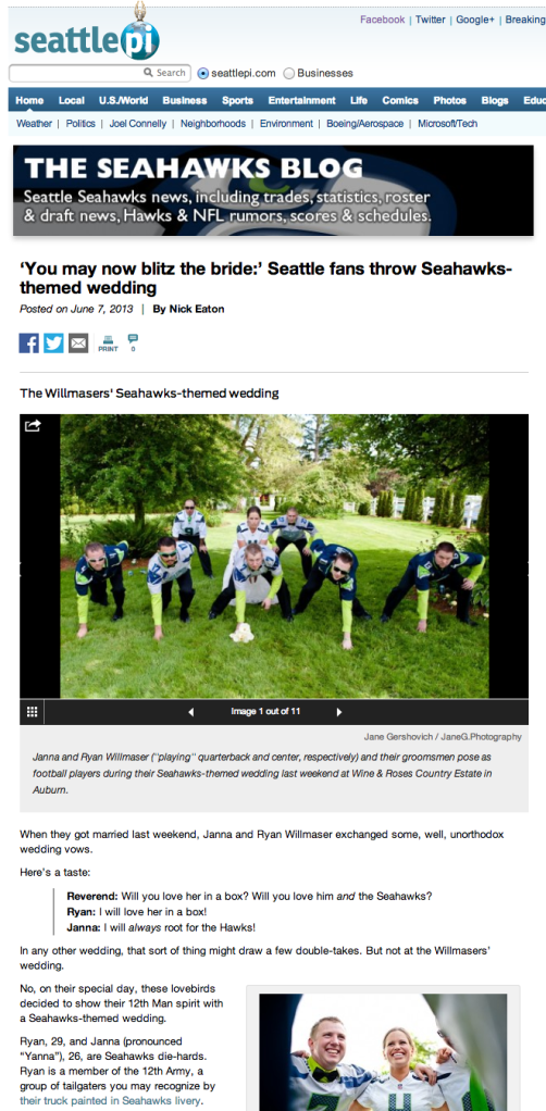 Seahawks wedding
