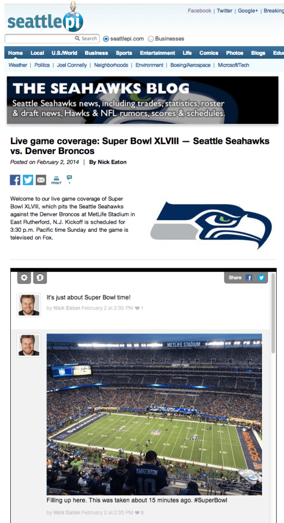 Super Bowl live blog