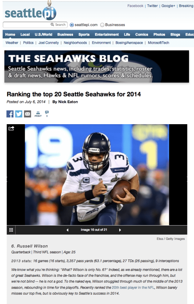 Top 20 Seahawks